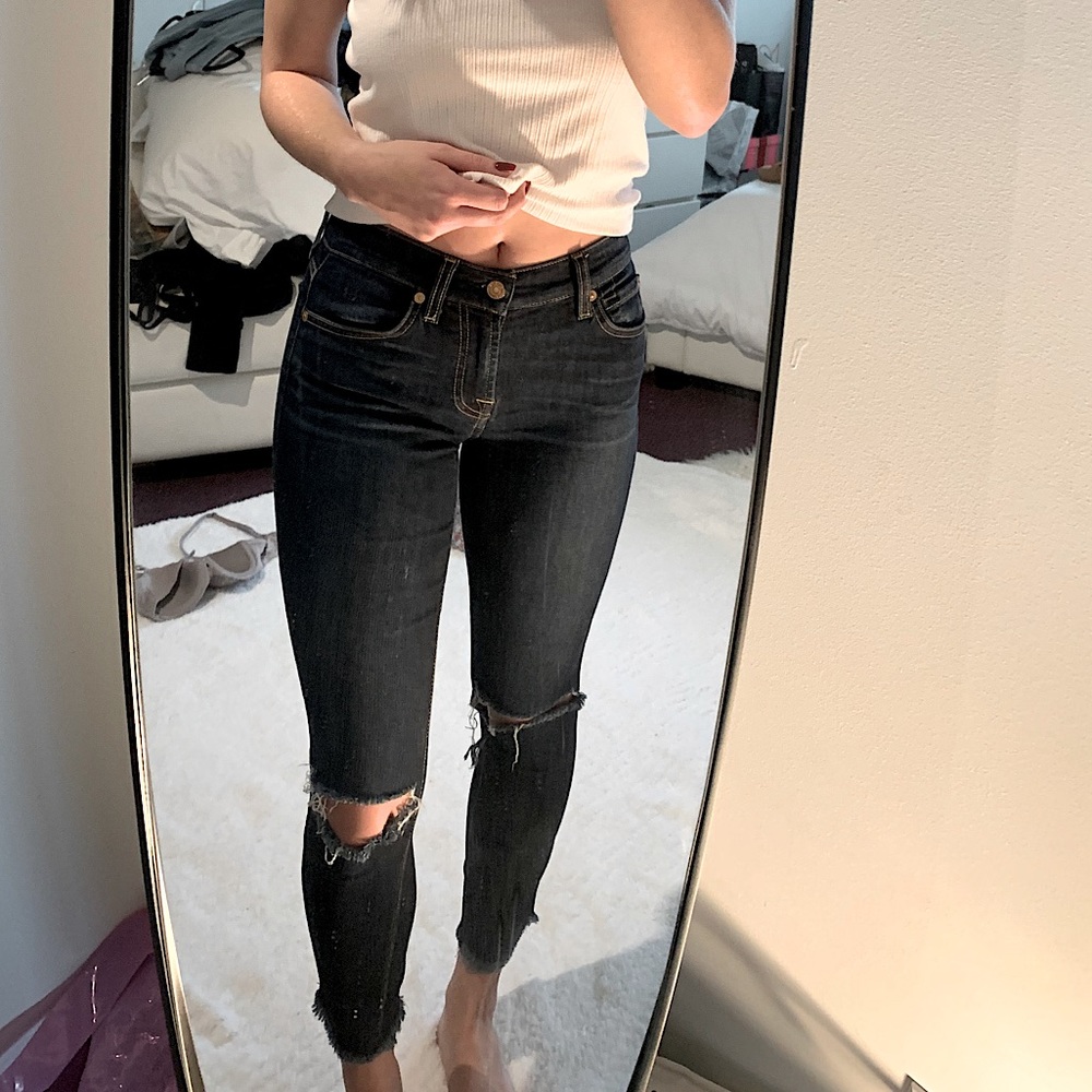 7 FOR ALL MANKIND ripped skinny jeans